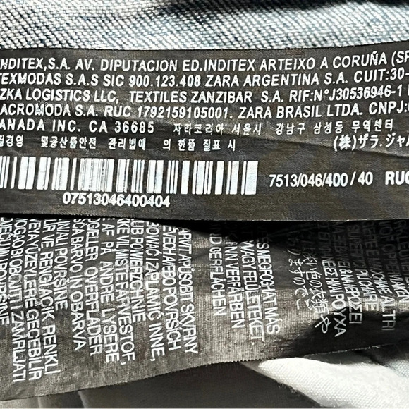 Zara Woman Distressed Jeans Denim Raw Hem High Waisted Skinny Stretch Blue Sz 8 - Picture 6 of 15